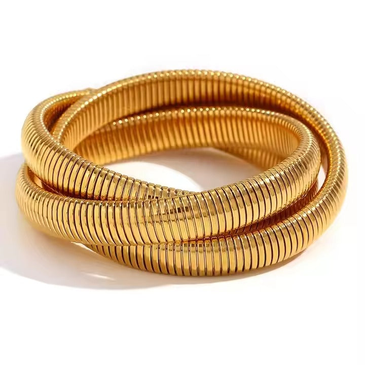 Coiled Luxe 18K Gold-Plated Snake Bracelet