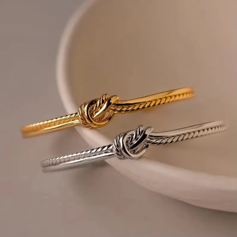 Twisted Knot Gold Cuff Bracelet