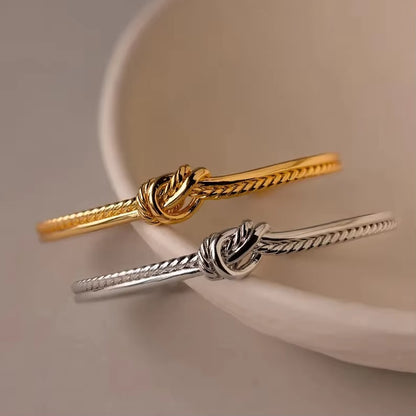 Twisted Knot Gold Cuff Bracelet