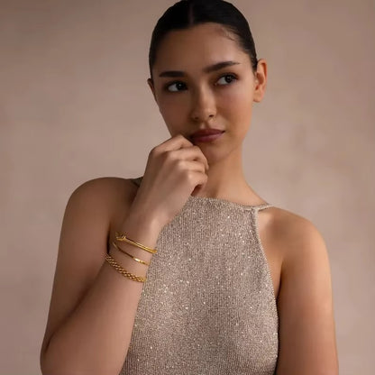 Twisted Knot Gold Cuff Bracelet
