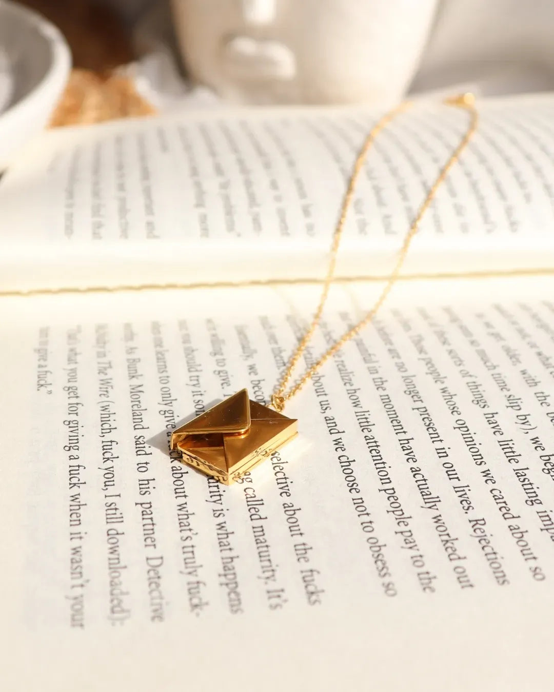 Envelope Pendant Necklace with Hidden "I Love You"
