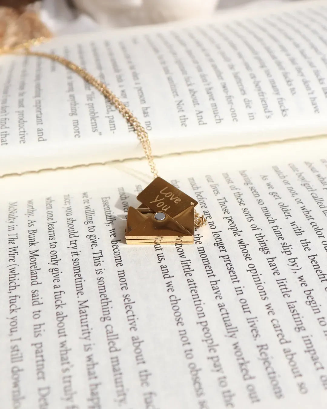 Envelope Pendant Necklace with Hidden "I Love You"