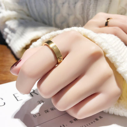 Elegant Gold-Plated Stone Band Ring