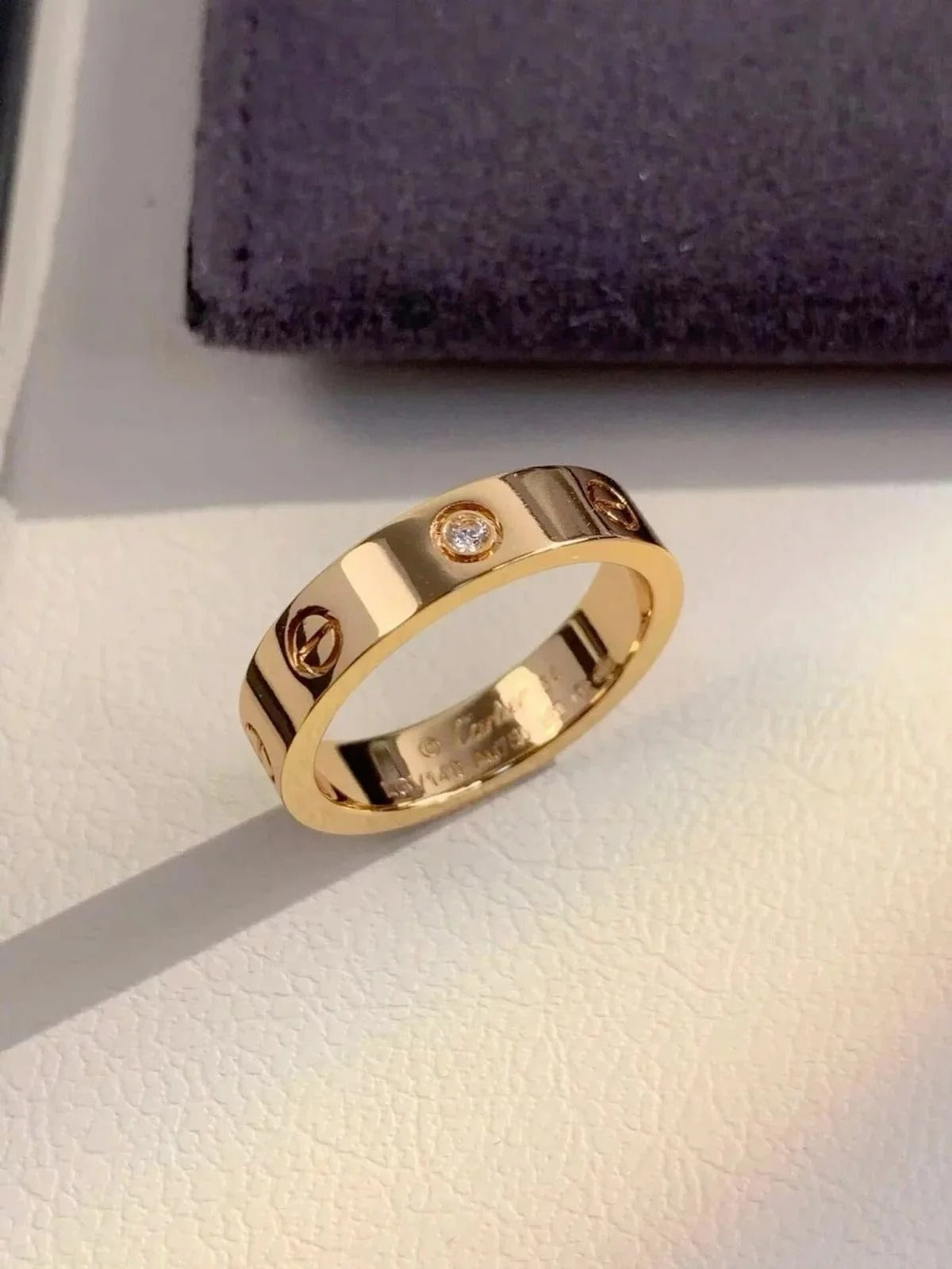 Elegant Gold-Plated Stone Band Ring
