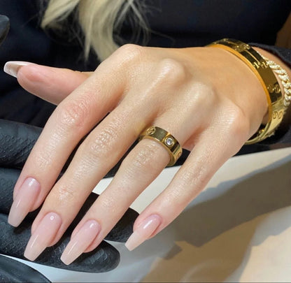Elegant Gold-Plated Stone Band Ring