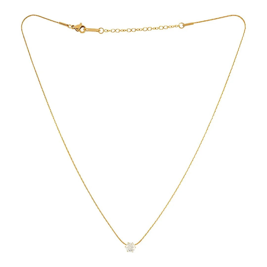 Dainty Solitaire Pendant Necklace