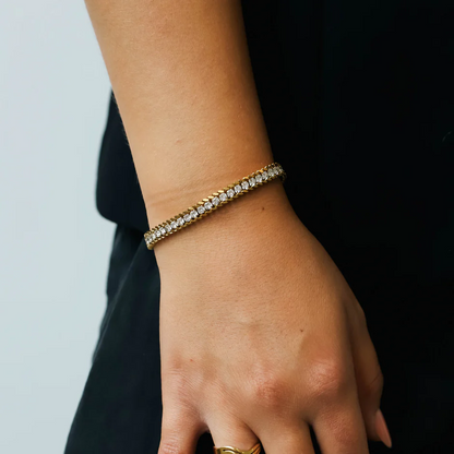 Cuban Chain Tennis Bracelet with CZ Diamonds