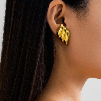Gold Wing Stud Earrings