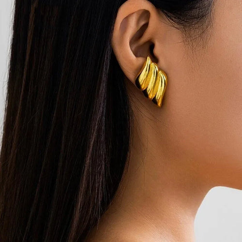 Gold Wing Stud Earrings