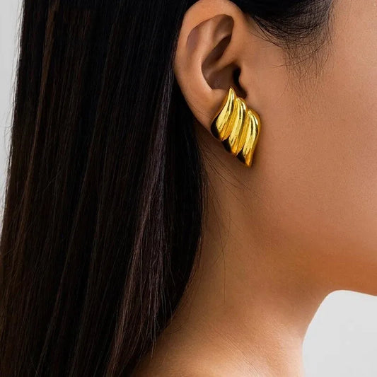 Gold Wing Stud Earrings