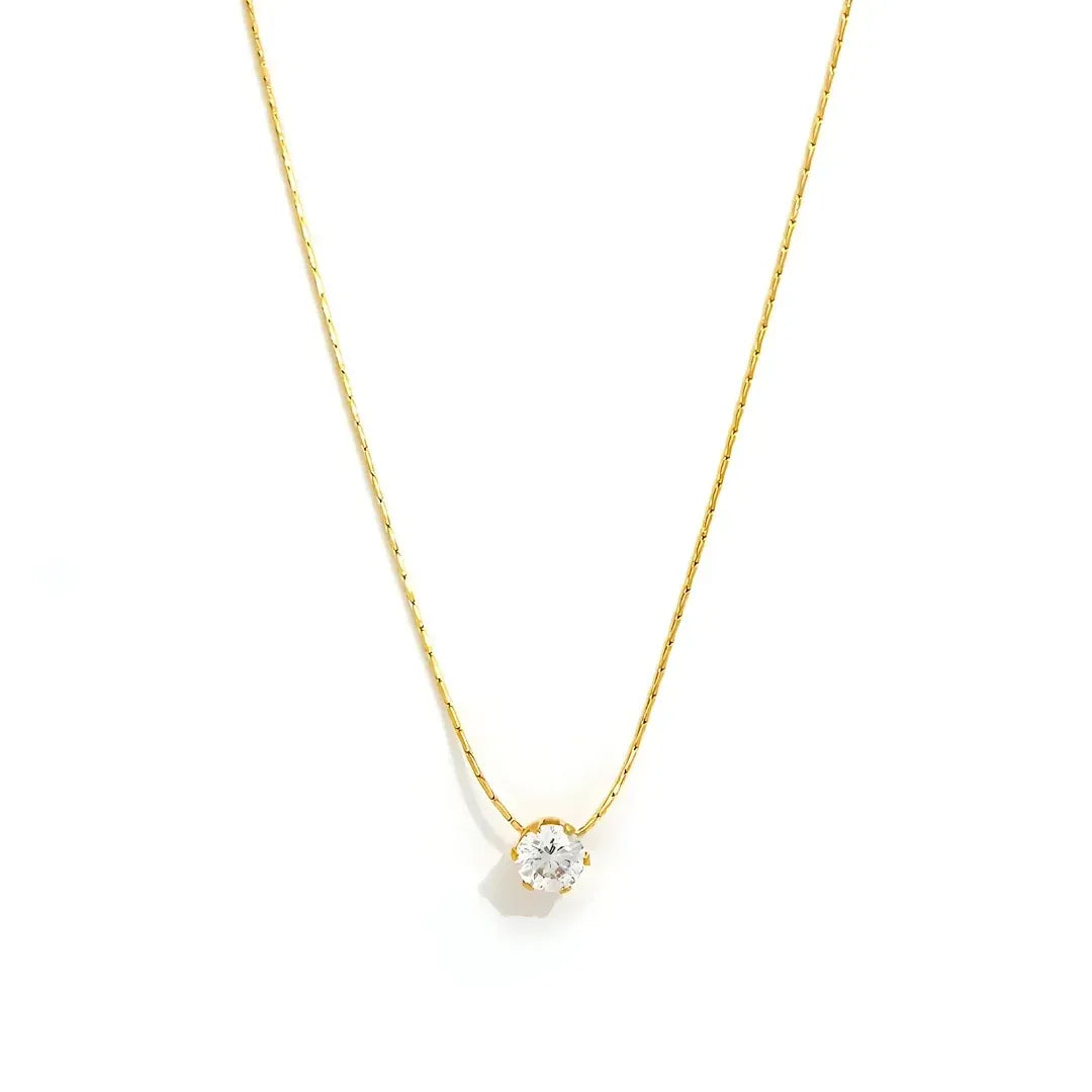 Dainty Solitaire Pendant Necklace