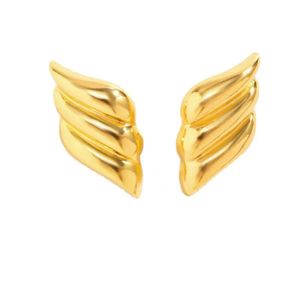 Gold Wing Stud Earrings