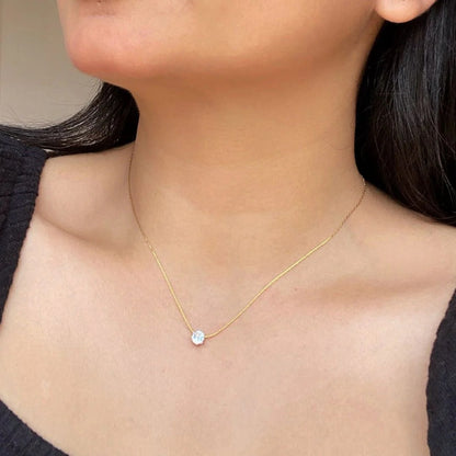 Dainty Solitaire Pendant Necklace