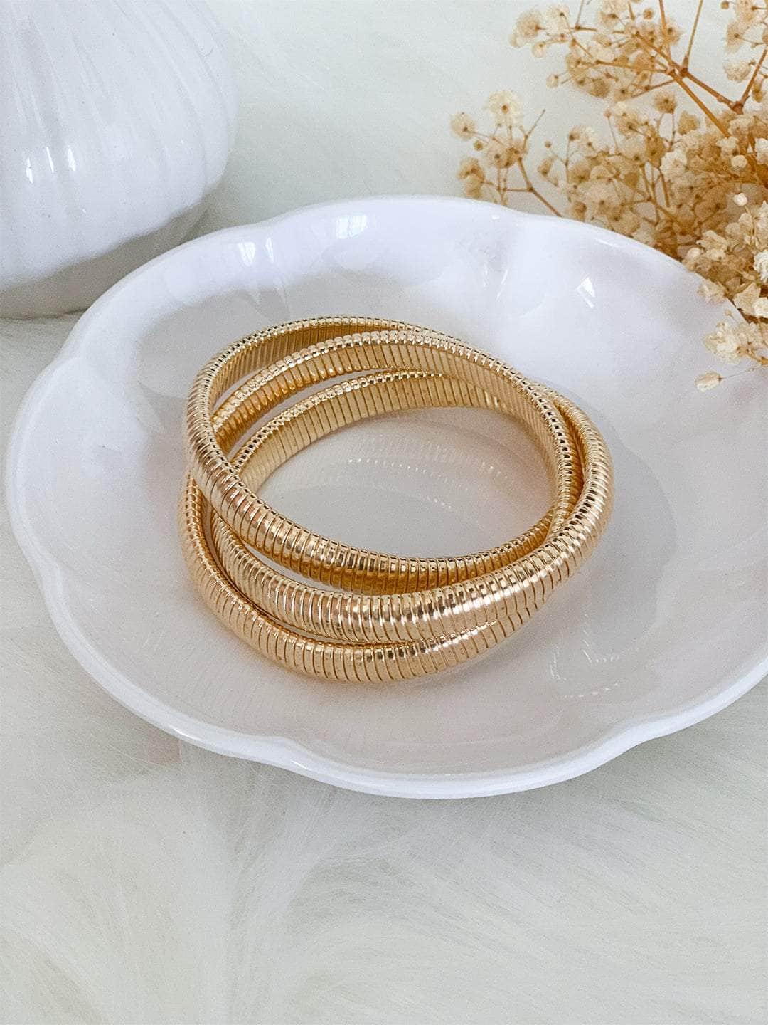 Coiled Luxe 18K Gold-Plated Snake Bracelet