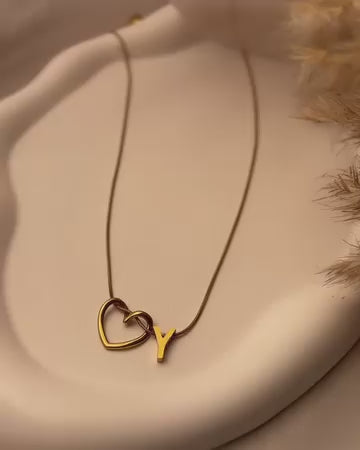 Twisted Heart Necklace With Personalized Initial